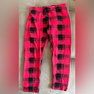 Red and Black Tartan Print Legging pants girls kids children size 6 tahari